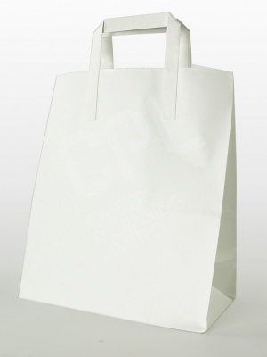 White Flat Handle Carrier Bags