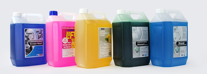 Large Quantities of Cleaning Fluids for Kitchens, Washrooms and Janitorial Tasks