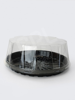 Black Gateau Base with Clear Dome Lid