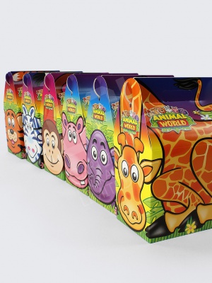 Animal World (Zoo Themed) Printed Childrens Meal Boxes