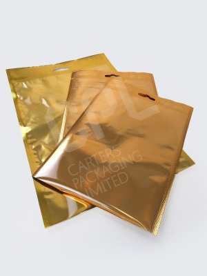 Golden Vacuum Pouches with Euro Slot