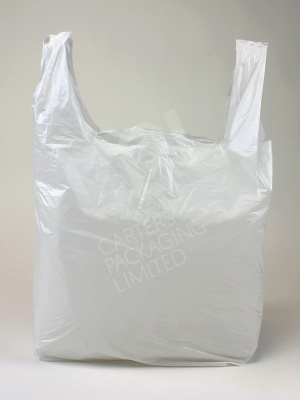 Medium White Plastic Shopping Bag