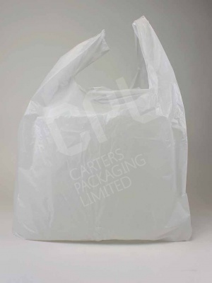 Extra-Large White Plastic Shopping Carrier
