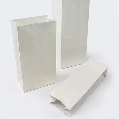 White Paper Satchel Bags 80 + 55 x 230mm