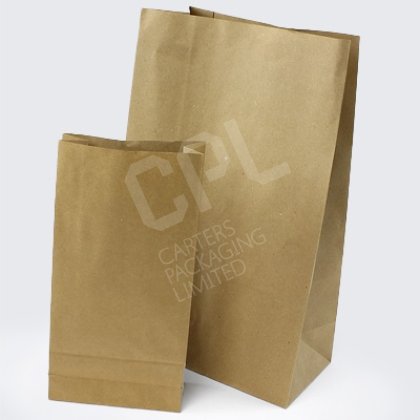 Recycled Brown Kraft Paper Bags with Block Bottom