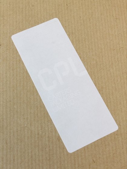 Large white sticky self-adhesive labels