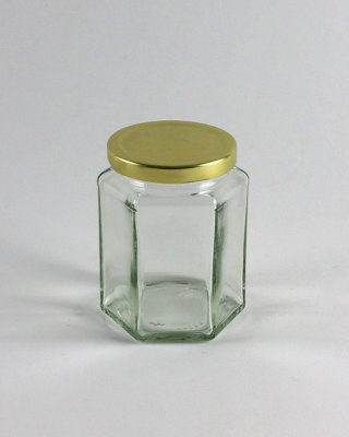 12oz Hexagonal Glass Jar