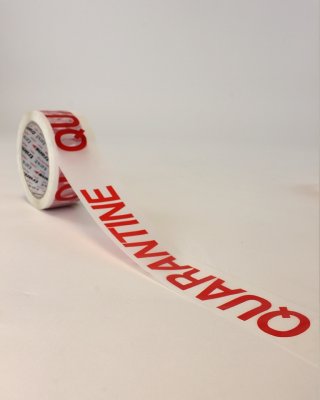 Printed 'QUARANTINE' Tape 50mm x 66m