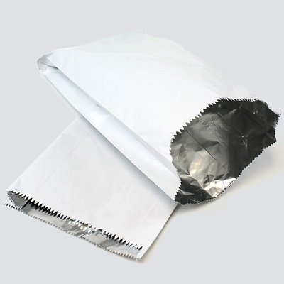 White Foil Lined Bag 175 + 50 x 300mm