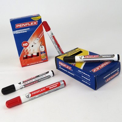 Black Permanent Marker Pens - Bullet Tip