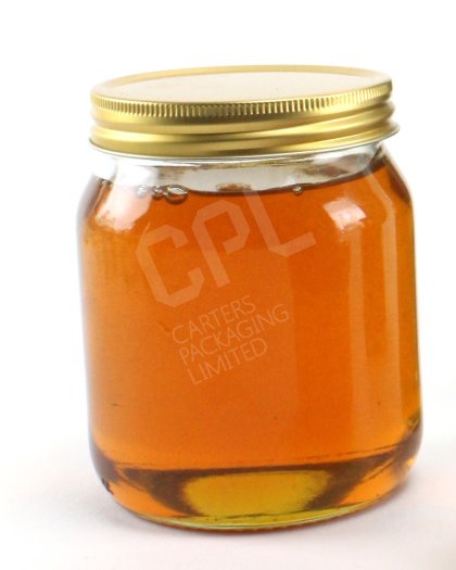 1lb Glass Honey Jar with Gold Screw Lid