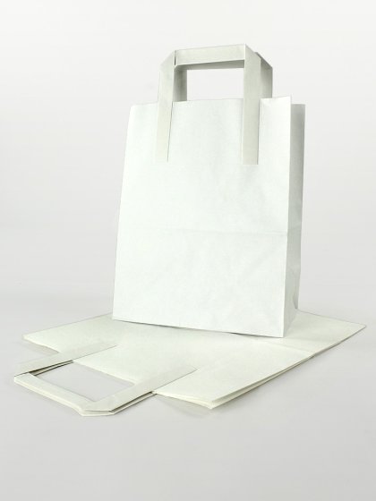 White Carrier Bags with Flat Handles