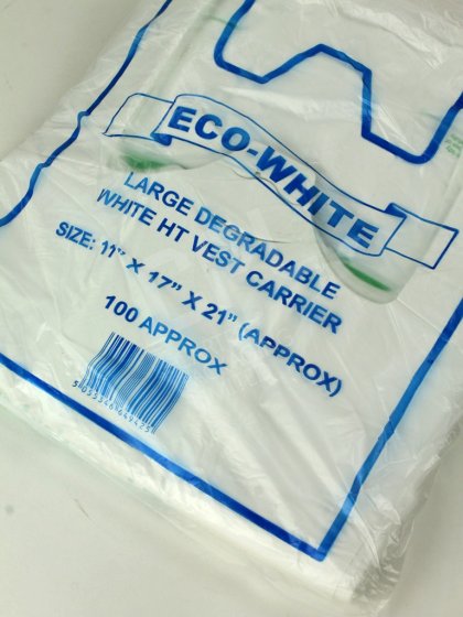 Large White 100% Degradable Vest Carriers