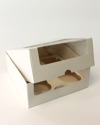 Cupcake Window Box for 4 Cupcakes
