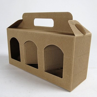3 Jar Natural Box TALL: 250 x 80 x 120mm (5 Pack)