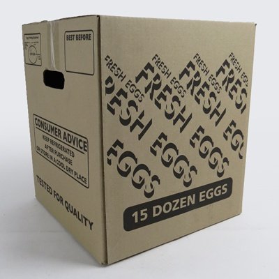 Large Printed Egg Box (15 Dozen Eggs): 300 x 300 x 350mm