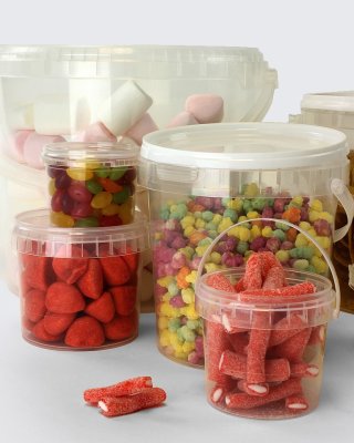 Pail: Tamper Proof Container (Clear) & Lid: 190ml (Batch/100)