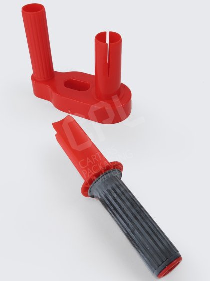 Red Plastic Hand-Grip Pallet Wrap Dispenser