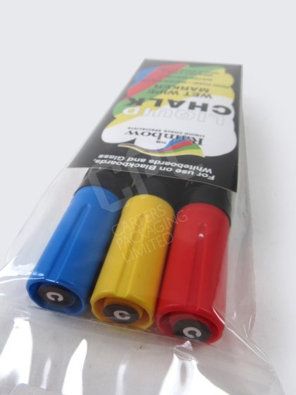 5mm Chisel Tip Liquid Chalk Pens (Assorted Packs - blue, red and yellow)