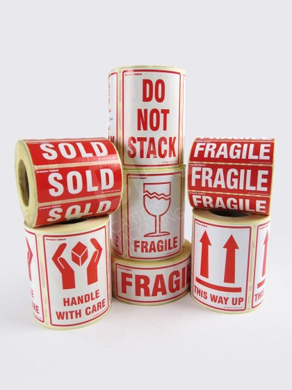 Printed Warning Message Sticky Self-Adhesive Labels