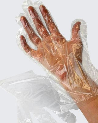 Clear LD Polythene Gloves (MEDIUM)