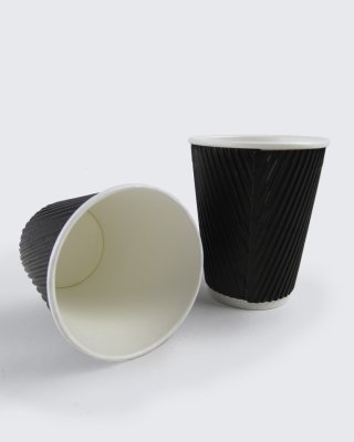 8oz BLACK Ripple Cups