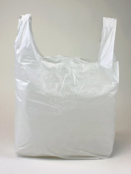 Medium White Plastic Shopping Bag