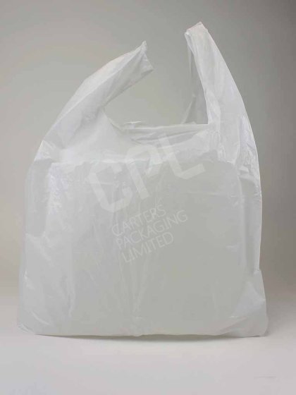 Extra-Large White Plastic Shopping Carrier