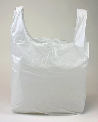 Medium White 21" Vest Carrier Bag 280 x 410 x 510mm