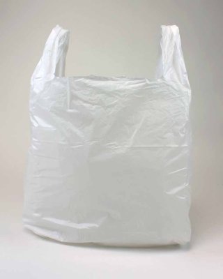Large White 23" HD Vest Carrier Bag 330 x 480 x 580mm