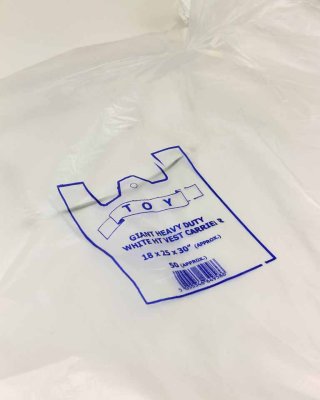 Extra Large White 30" Vest Carrier Bag 450 x 625 x 750mm