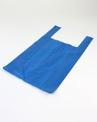 Blue Recycled 21" Vest Carrier Bag 280 x 410 x 510mm