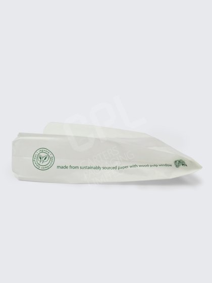 Vegware White Glassine NatureFlex Hot Food Bags