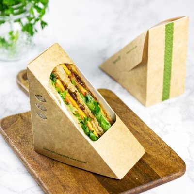 Vegware Sandwich Wedge Standard 65mm Kraft