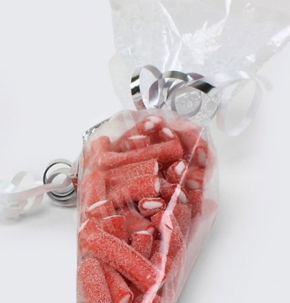 We now only have plain clear, non-pattern bags in stock.