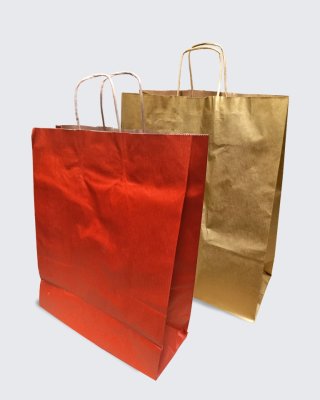 GOLD Paper Twisted Handle 320 x 140 x 410mm