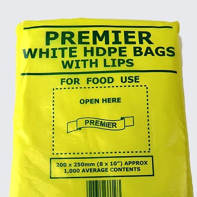 HDPE Premier Poly Bag 200 x 250mm (8 x 10")