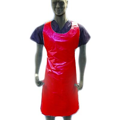 Red Plastic Disposable Apron