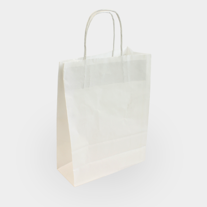 White Kraft Twist Handle Carrier Bags