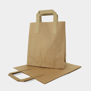 Brown Kraft Flat Handle Paper Carrier Bags
