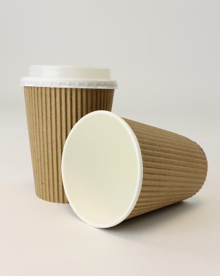 12oz Kraft Ripple Heat Barrier Cup