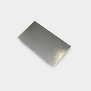 Cake Card - Oblong Silver Foil