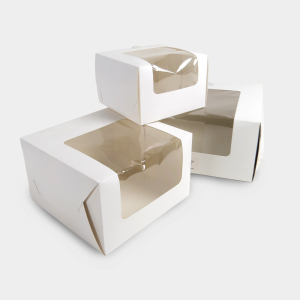 White Cake Boxes with Windows