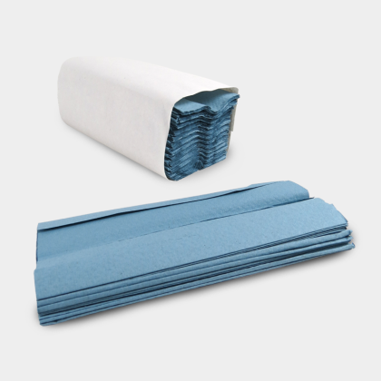 Blue or White C-fold Paper Hand Towels