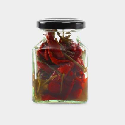 8oz Square Jar with Black Lid