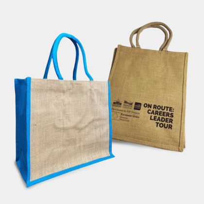 Rectangular Shopper (Bright Blue) and Portait Shopper (Printed Example)