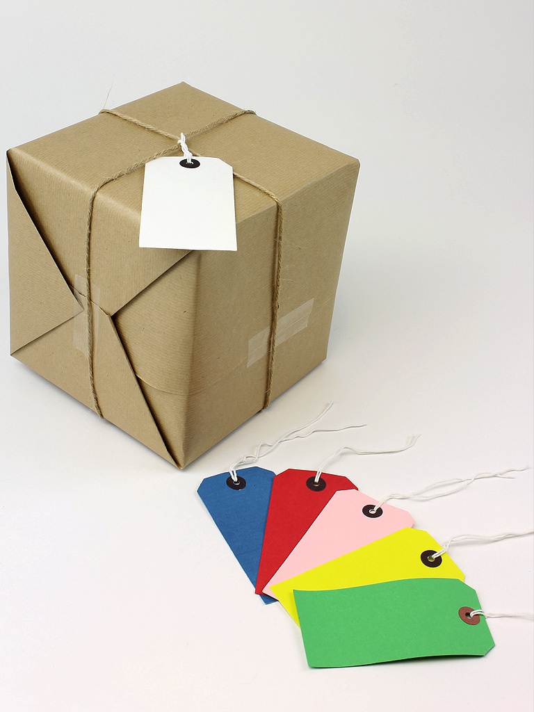 Reinforced Coloured Gift Tags / Shipping Labels