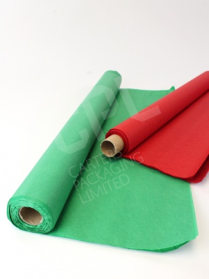 Rolls of Green or Red Tissue Paper Rolls of Green or Red Tissue Paper