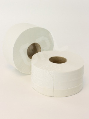 Rolls of White 2-ply Mini Jumbo Toilet Tissue