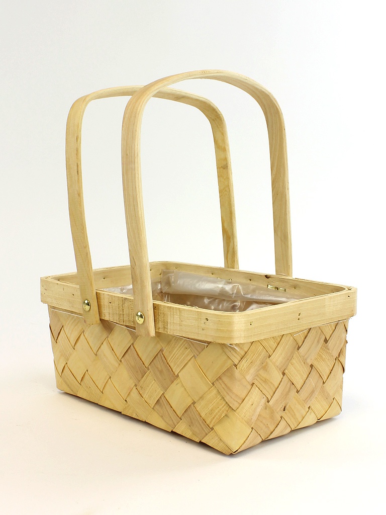 Rectangular Roman Style Light Wood Basket
